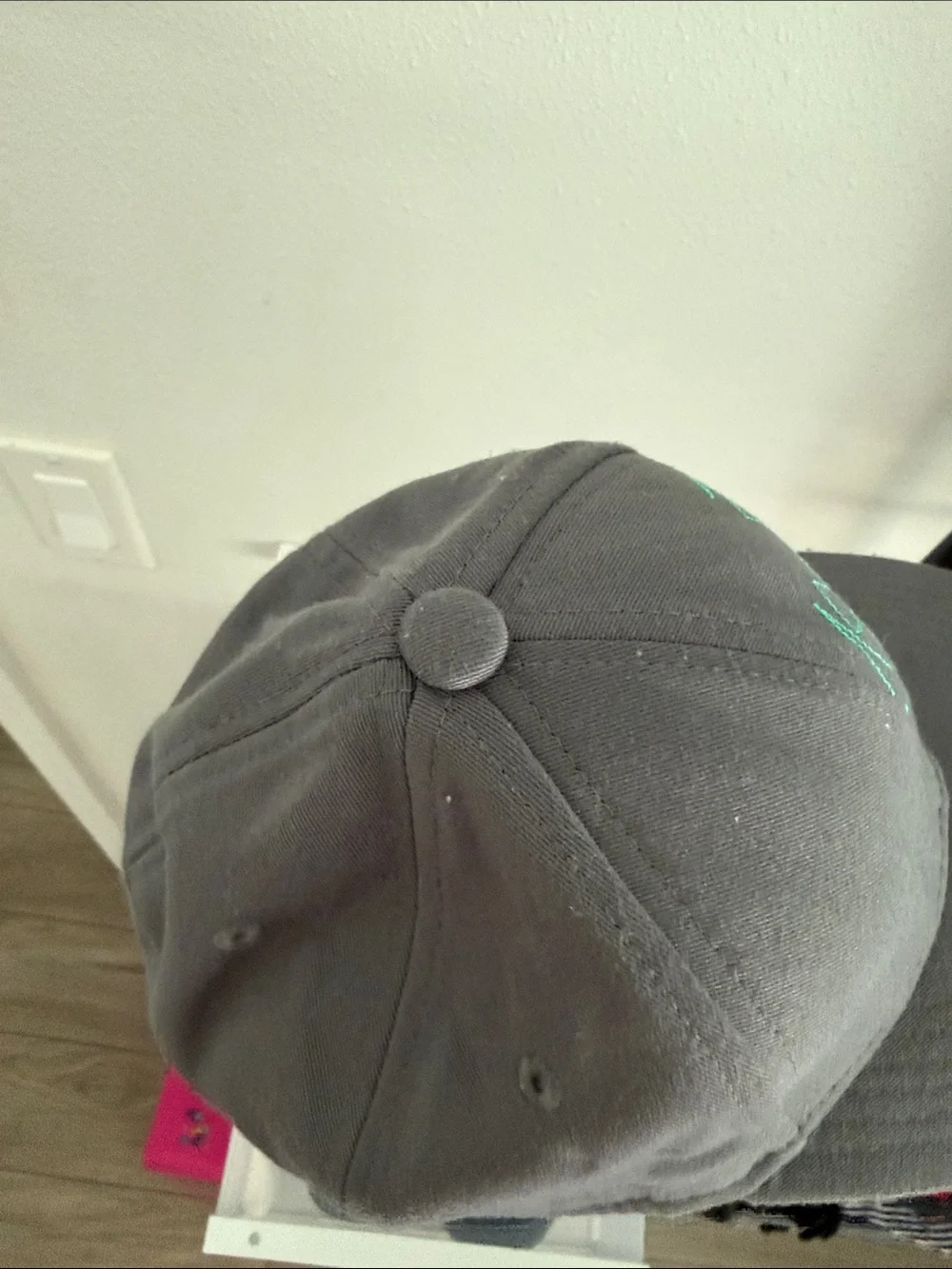Under Armour Youths Charcoal Hat with Teal Stitching